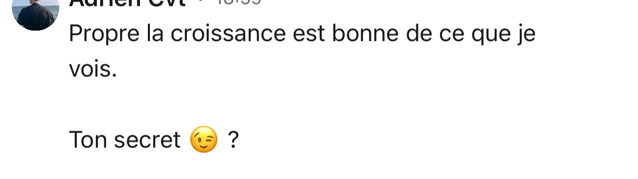 Message reçu : question sur la croissance LinkedIn