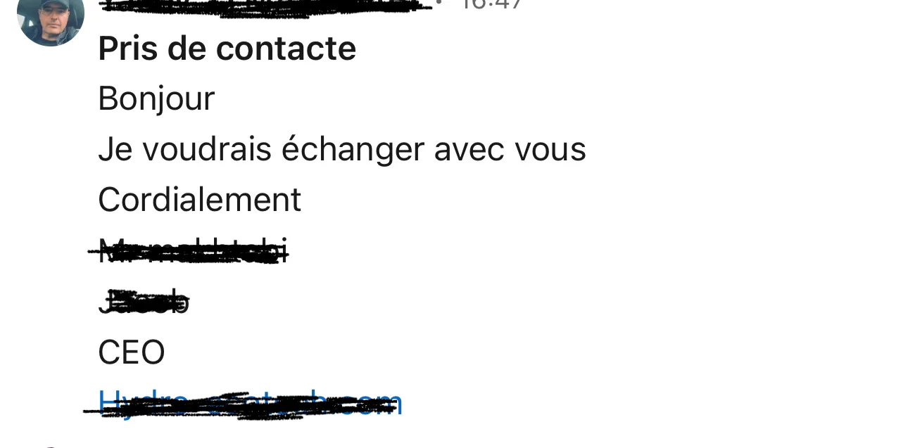 Message reçu : un dirigeant demande à échanger